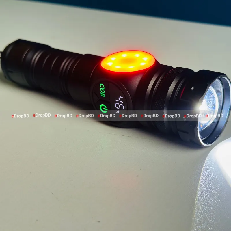 GearUP K60 Rechargeable Flashlight 10W COB + LED Torchlight